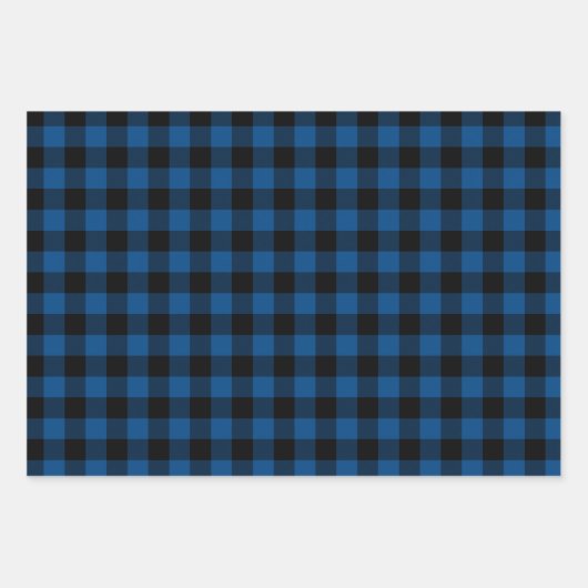 Blauwe grijs en rode buffels inpakpapier vel (Voorkant)