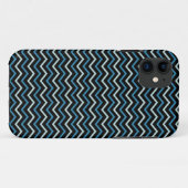 Blauwe grijs en witte Chevron Monogram hoest Case-Mate iPhone Case (Achterkant (horizontaal))