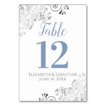 Blauwe grijs op White Elegant Frilly Wedding