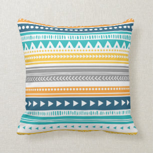 Blauwe Grijs Tribale Decoratieve Pillow Kussen