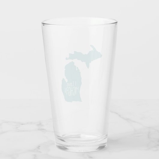 Blauwe grijs van Michigan Silhouette Glas (Achterkant)