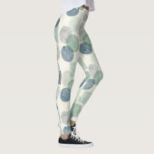 Blauwe Grijs Zachte Groenen Cirkels Naadloos Patro Leggings (Rechts)