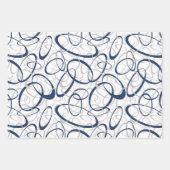 blauwe grijze 3 patronen altijd inpakpapier vel (Voorkant)