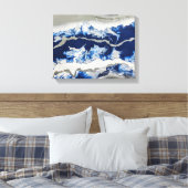 Blauwe grijze acrylverf Abstracte achtergrondkunst Canvas Afdruk (Insitu (Slaapkamer))