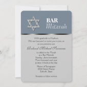 Blauwe grijze bar mitzvah viering kaart (Voorkant)
