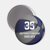 blauwe grijze basketbalkleuren magneet (Voorkant / Achterkant)