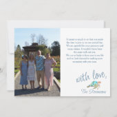 Blauwe grijze bruiloft Foto Hartelijk dank Bedankkaart (Achterkant)