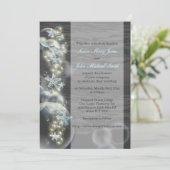 Blauwe grijze bruiloft verloving kaart (Staand voorkant)