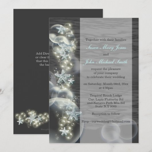 Blauwe grijze bruiloft verloving kaart (Voorkant / Achterkant)