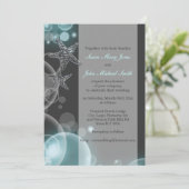 Blauwe grijze bruiloft verloving kaart (Staand voorkant)