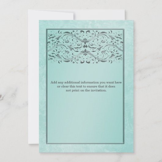 Blauwe grijze bruiloft verloving kaart (Achterkant)