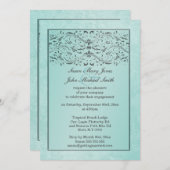 Blauwe grijze bruiloft verloving kaart (Voorkant / Achterkant)