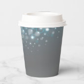 Blauwe grijze bubbels aangepast huwelijk papieren bekers (Achterkant)