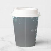 Blauwe grijze bubbels aangepast huwelijk papieren bekers (Rechts)