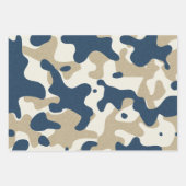 Blauwe grijze Camouflage Inpakpapier Vel (Voorkant 3)