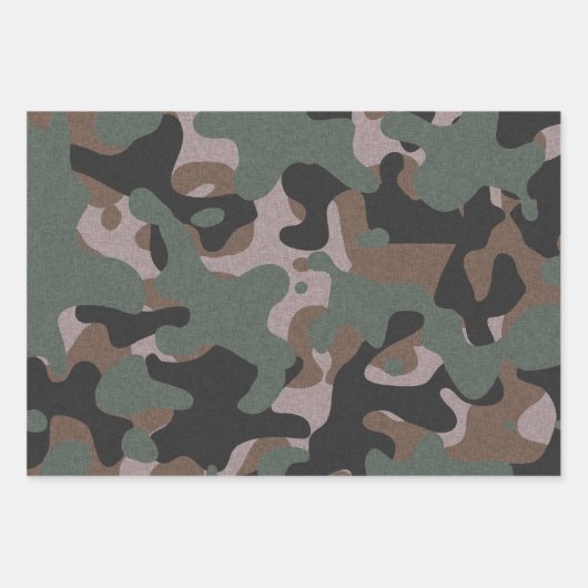 Blauwe grijze Camouflage Inpakpapier Vel (Voorkant)