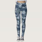 Blauwe grijze Camouflage Leggings vrouwen (Voorkant)