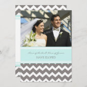 Blauwe grijze Chevron Aankondiging van de Foto Elo (Voorkant / Achterkant)