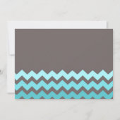 Blauwe grijze Chevron Custom Baby Shower Invitatie Kaart (Voorkant)