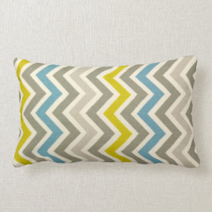 Blauwe grijze Chevron Large Pillow Kussen