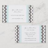 Blauwe grijze Chevron Retro Visitekaartjes (Voorkant / Achterkant)