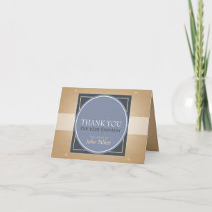 Blauwe grijze cirkel Labels Sympathie Bedankkaart