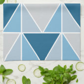 Blauwe grijze driehoekspatroon theedoek (Gevouwen)