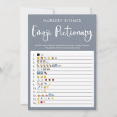 Blauwe grijze Emoji pictionary baby shower game Kaart (Voorkant)
