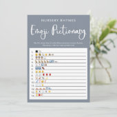 Blauwe grijze Emoji pictionary baby shower game Kaart (Staand voorkant)