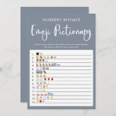 Blauwe grijze Emoji pictionary baby shower game Kaart (Voorkant / Achterkant)