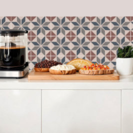 Blauwe, grijze en aardekleurige diamanten tegels tegeltje