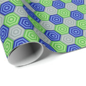 Blauwe, grijze en groene nestharsen cadeaupapier (Rol Hoek)