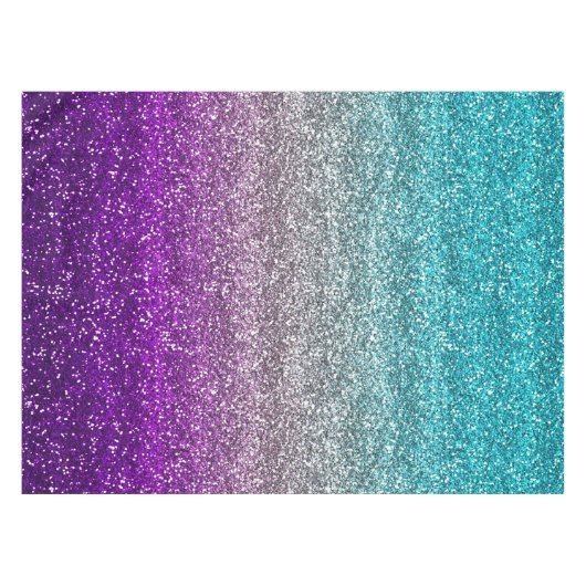 Blauwe, grijze en Paarse gradiënt Glitter Tafelkleed (Voorkant (Horizontaal))