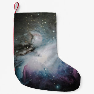 Blauwe, grijze en paarse nebula kleine kerstsok