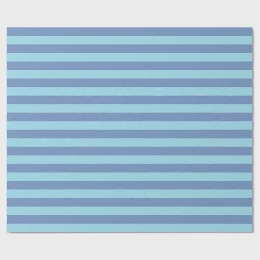 Blauwe/grijze en parelblauwe strepen cadeaupapier (Vlak)