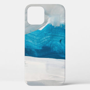 Blauwe, grijze en witte Abstracte kunstschilderend Case-Mate iPhone Case