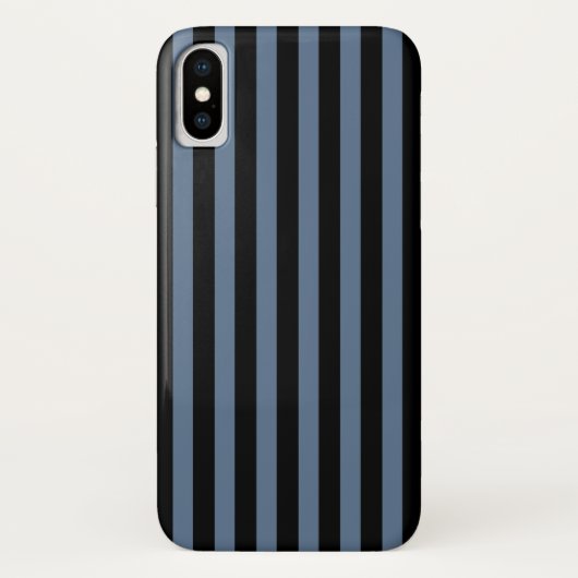 Blauwe grijze en zwarte strepen Case-Mate iPhone case (Achterkant)
