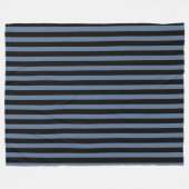 Blauwe grijze en zwarte strepen fleece deken (Voorkant (Horizontaal))