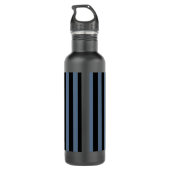Blauwe grijze en zwarte strepen waterfles  (Achterkant)