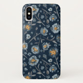 Blauwe grijze gele papaver afdrukken Case-Mate iPhone case (Achterkant)