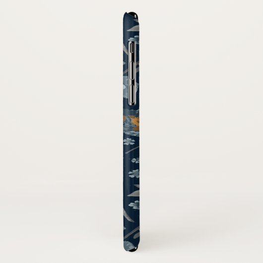 Blauwe grijze gele papaver afdrukken Case-Mate iPhone case (Achterkant/links)