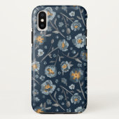 Blauwe grijze gele papaver afdrukken Case-Mate iPhone case (Achterkant)
