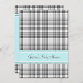 Blauwe grijze geplaveide aangepaste Babydouche-uit Kaart (Voorkant / Achterkant)