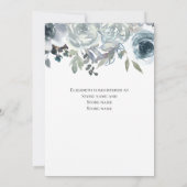 Blauwe grijze groene elegant Waterverf bridal Kaart (Achterkant)