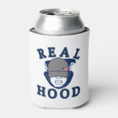 blauwe grijze HOOD GUY IN HOODIE Blikjeskoeler (Blikje Voorkant)