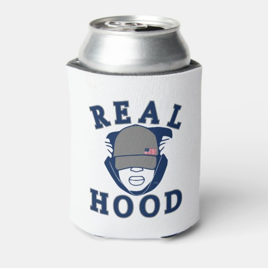 blauwe grijze HOOD GUY IN HOODIE Blikjeskoeler (Blikje Achterkant)