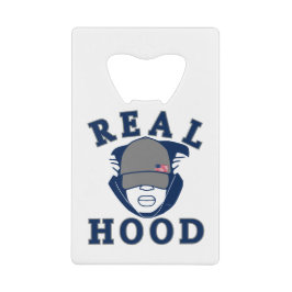 blauwe grijze HOOD GUY IN HOODIE Creditkaart Flessenopener