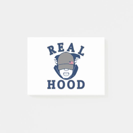 blauwe grijze HOOD GUY IN HOODIE Post-it® Notes (Voorkant)