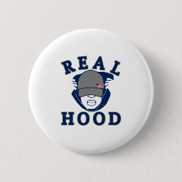blauwe grijze HOOD GUY IN HOODIE Ronde Button 5,7 Cm