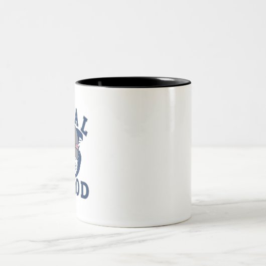 blauwe grijze HOOD GUY IN HOODIE Tweekleurige Koffiemok (Center)